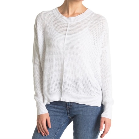 Sweet Romeo Sweaters - NWT Sweet Romeo White Seed Stitch Long Sleeve Pullover Sweater Large